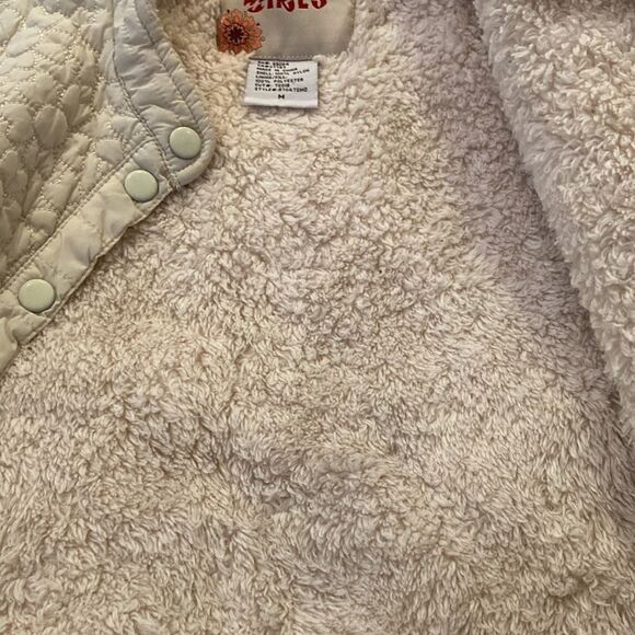 Billabong Billy Girls Cream Quilted Button Up Vest Medium - Picture 5 of 6